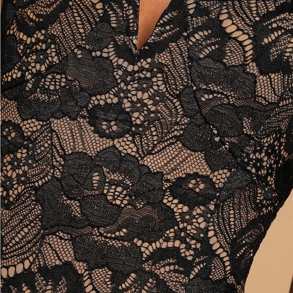 Lulus Flirty Touch Black Lace-Up Lace Bodysuit - Picture 4 of 6